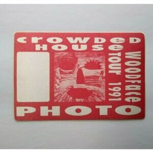 Crowded House Woodface Backstage Pass Original 1991 Split Enz New Wave Pop Red